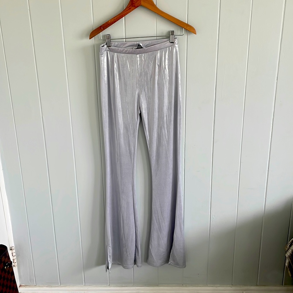 Stretchy high waist silver pants